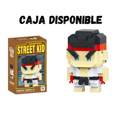 Hadouken Blocks . Figura personalizada en bloques de Street Fighter