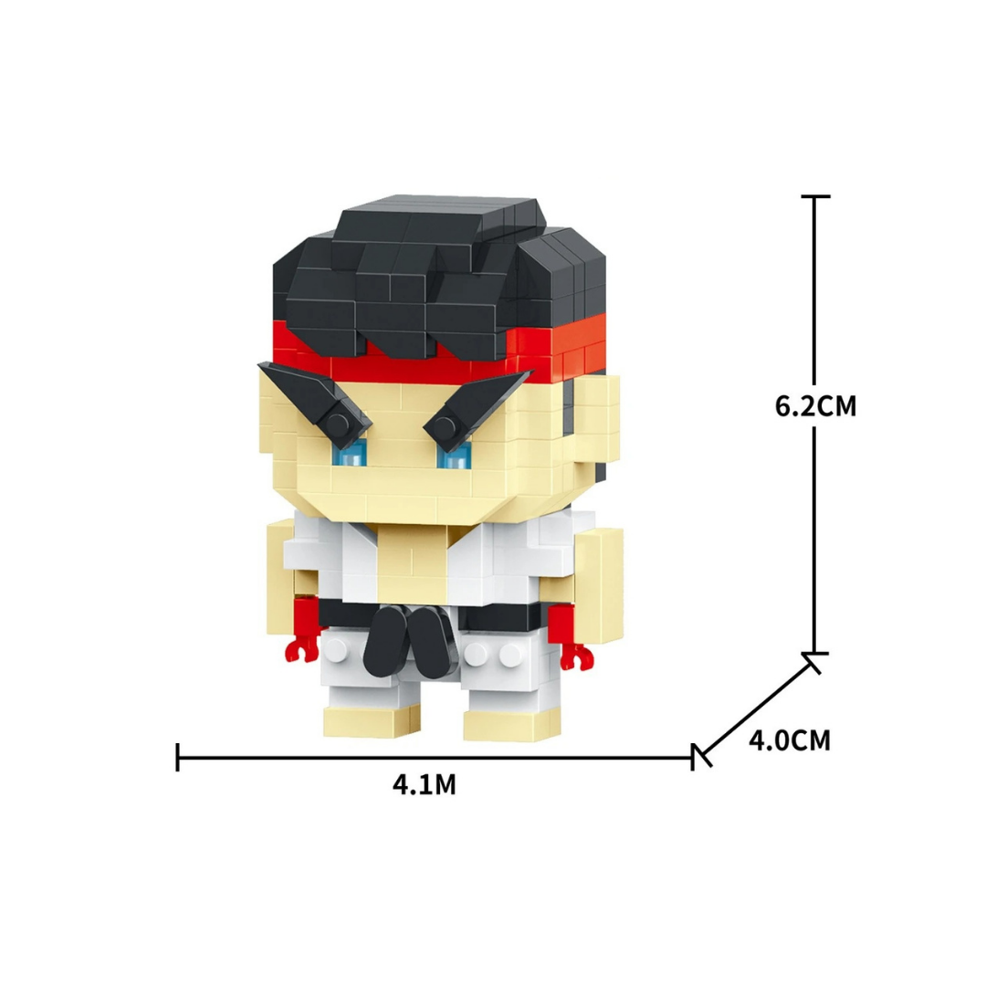 Hadouken Blocks . Figura personalizada en bloques de Street Fighter