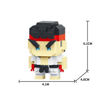 Hadouken Blocks . Figura personalizada en bloques de Street Fighter